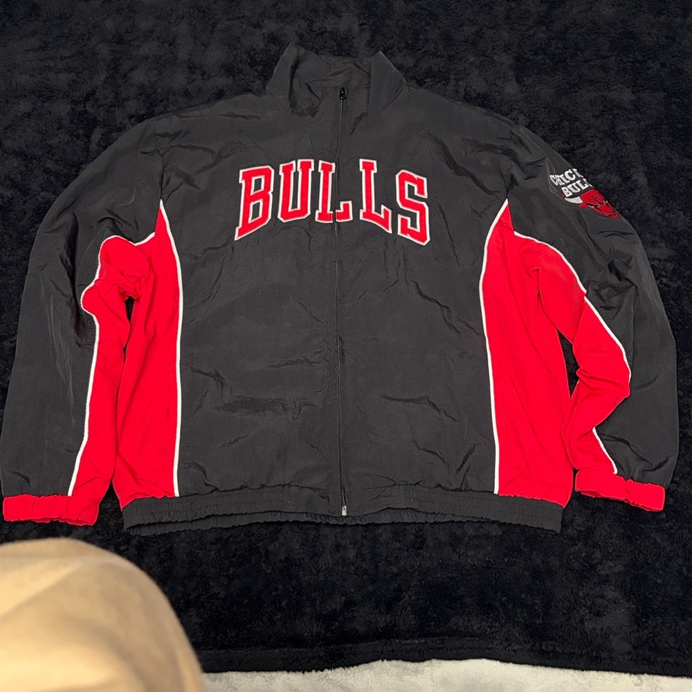 Bulls Black and Red Men's Bomber Jacket